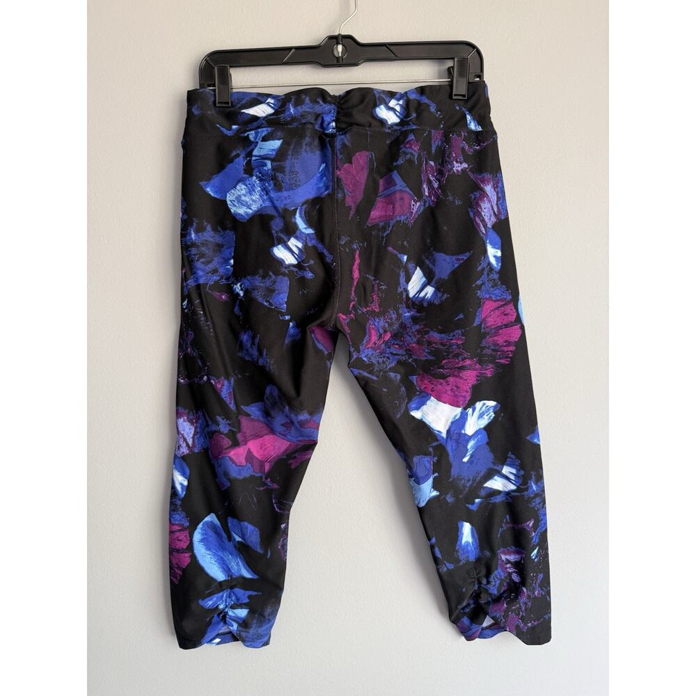 Calvin Klein Performance Wick Capri Leggings Women's XL Black Floral Print - Picture 4 of 8